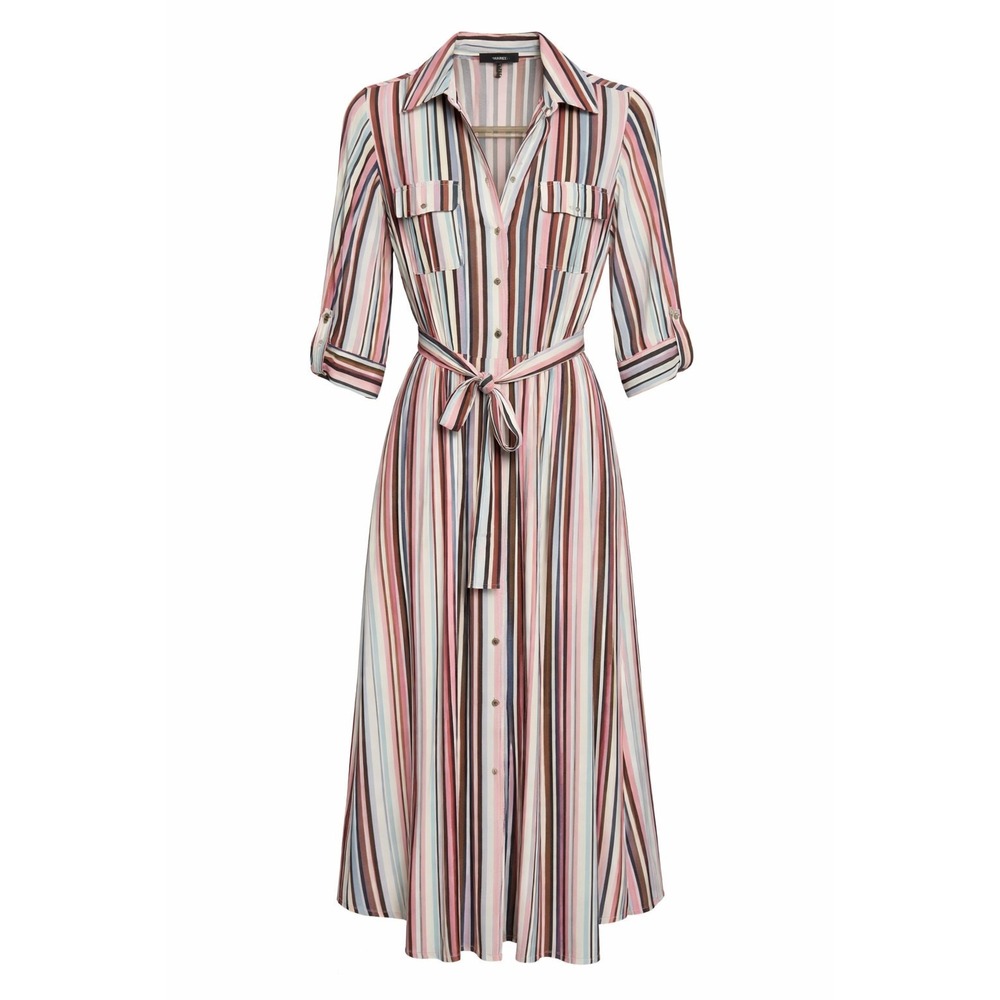 Torrid Multicolor Striped Button Down Shirt Dress Tie Waist 1X